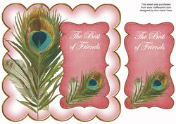 Pink Peacock Best of Friends 8in Scallop Topper