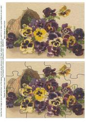 Pansy Basket Jigsaw Puzzle Card Front