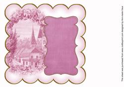 Cerise Lavender View Coloured 8in Scallop Insert Panel