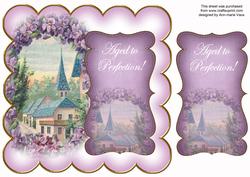 Lilac Lavender View Aged to Perfection 8in Scallop Topper