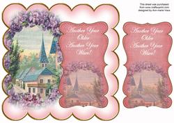Pink Lavender View Another Year 8in Scallop Topper