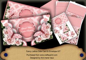Pink Butterfly Special Birthday 3D Fancy Lattice 3D Card Kit