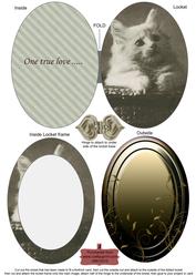 Kitten Love Fancy Gold Locket Card Front