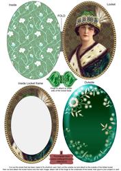 Green Lady Fancy Green Locket Card Front