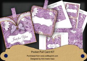 Purple Retro Just for You Vintage Pocket Pull Card Kit