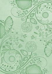 Mint Green Retro Floral A4 Backing Paper
