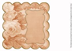 Borange Painted Roses Coloured 8in Scallop Insert Panel