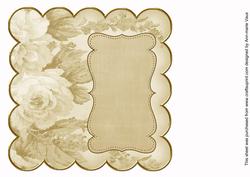 Cream Painted Roses Coloured 8in Scallop Insert Panel