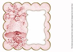 Pink Wedding Bells Plain 8in Scallop Insert Panel