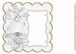 Silver Wedding Bells Plain 8in Scallop Insert Panel