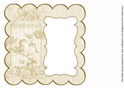 Cream Lovebirds Plain 8in Scallop Insert Panel
