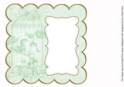 Mid Green Lovebirds Plain 8in Scallop Insert Panel