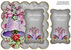Silver Wedding Bells Now Married 8in Scallop Topper