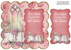 Pink Glory Window New Life Together 8in Scallop Topper