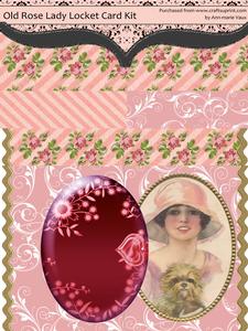 Old Rose Lady Locket Card Kit