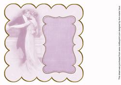 Lilac Dancing Couple Colour 8in Scallop Insert Panel