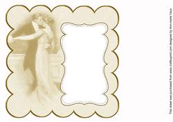 Cream Dancing Couple Plain 8in Scallop Insert Panel