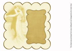 Gold Dancing Couple Colour 8in Scallop Insert Panel