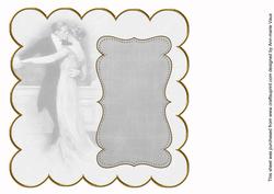 Silver Dancing Couple Colour 8in Scallop Insert Panel