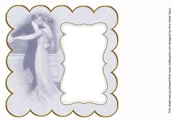Blue Dancing Couple Plain 8in Scallop Insert Panel