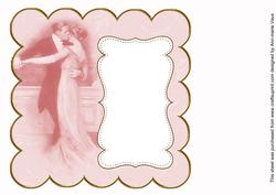 Pink Dancing Couple Plain 8in Scallop Insert Panel