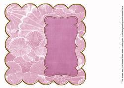 Cerise Oriental Lotus Coloured 8in Scallop Insert Panel