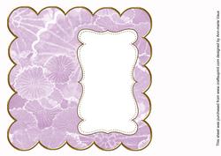 Purple Oriental Lotus Plain 8in Scallop Insert Panel