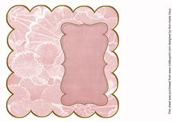 Pink Oriental Lotus Coloured 8in Scallop Insert Panel