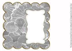 Black Oriental Lotus Plain 8in Scallop Insert Panel