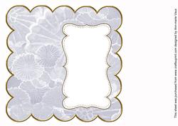 Blue Oriental Lotus Plain 8in Scallop Insert Panel