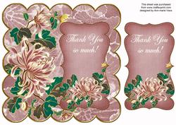 Pink Oriental Lotus Thank You 8in Scallop Topper