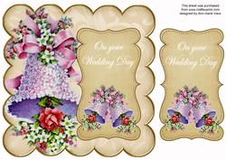 Cream Wedding Bells Wedding Day 8in Scallop Topper
