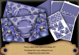Trees Baubles Christmas Wishes Fancy Lattice 3D Card Kit