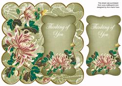 Olive Oriental Lotus Thinking of You 8in Scallop Topper