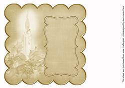 Cream Christmas Candle Colour 8in Scallop Insert Panel