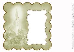 Olive Christmas Candle Plain 8in Scallop Insert Panel