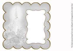 Silver Christmas Candle Plain 8in Scallop Insert Panel