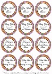 Lilac Flora Col Get Well Soon Mix Sentiment Round Toppers