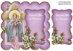 Lilac Mother Mary Across Miles Christmas 8in Scallop Topper