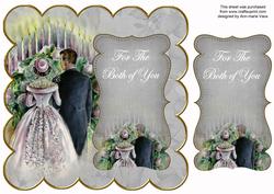 Silver Happy Couple Both of You 8in Scallop Topper