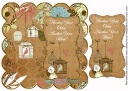 Vtea Birdcage Another Year Older 8in Scallop Topper