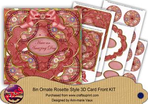Red Oriental Amazing Day 3D Rosette 8in Cf Kit