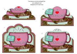 Pink I Love Chocolate 18 Today Cup Scallop Bottom Stacker