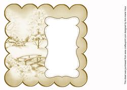 Cream Snowscene Plain 8in Scallop Insert Panel