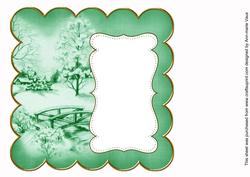 Dgreen Snowscene Plain 8in Scallop Insert Panel