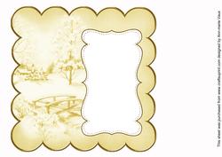 Gold Snowscene Plain 8in Scallop Insert Panel