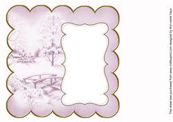Lilac Snowscene Plain 8in Scallop Insert Panel