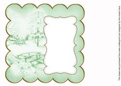 Mid Green Snowscene Plain 8in Scallop Insert Panel