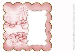 Pink Snowscene Plain 8in Scallop Insert Panel