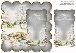 Silver Snowscene Magical Christmas 8in Scallop Topper